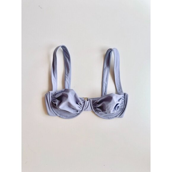 BELLE THE LABEL Oracle Periwinkle Blue Underwire Balconette Bikini Top, Size L - Picture 5 of 13